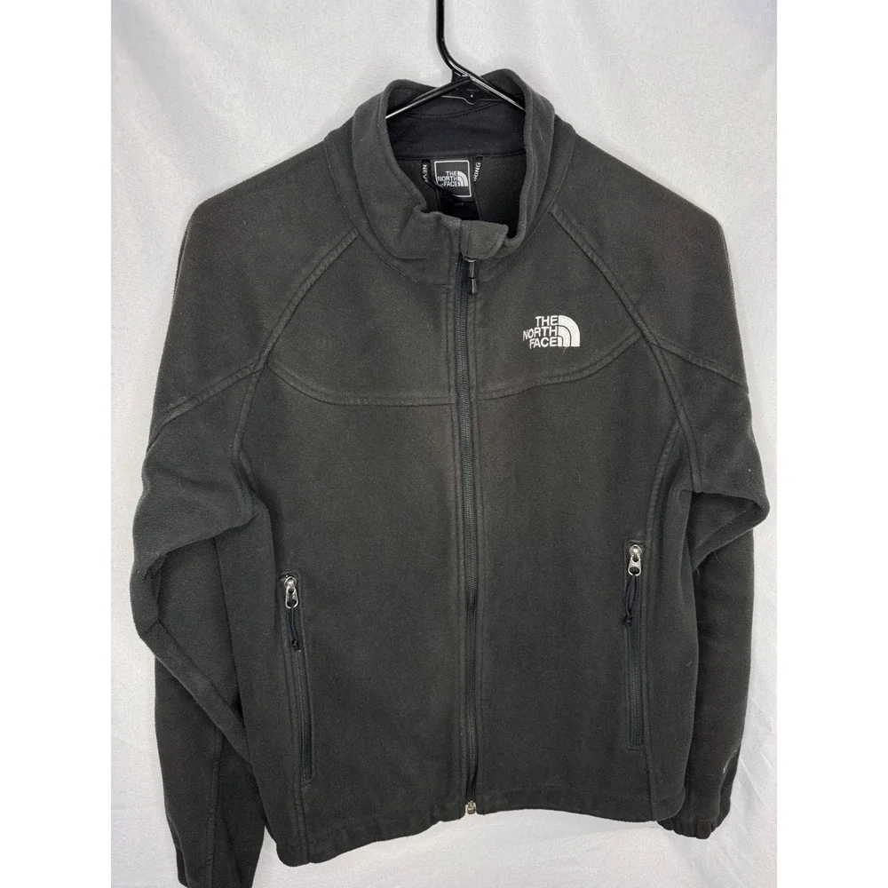 The North Face Mens Black Full Zip Fleece Jacket Mock Neck M